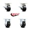 Service Caster 4 Inch Kingpinless Rubber on Steel Wheel Caster Brakes 2 Rigid SCC, 2PK SCC-KP30S420-RSR-SLB-2-R-2 - alternate 3